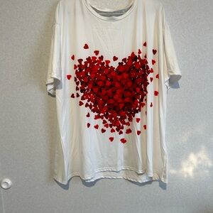 Women’s, White, Graphic Tee, Plus Size 5XL, Valentines Or Love In The Air